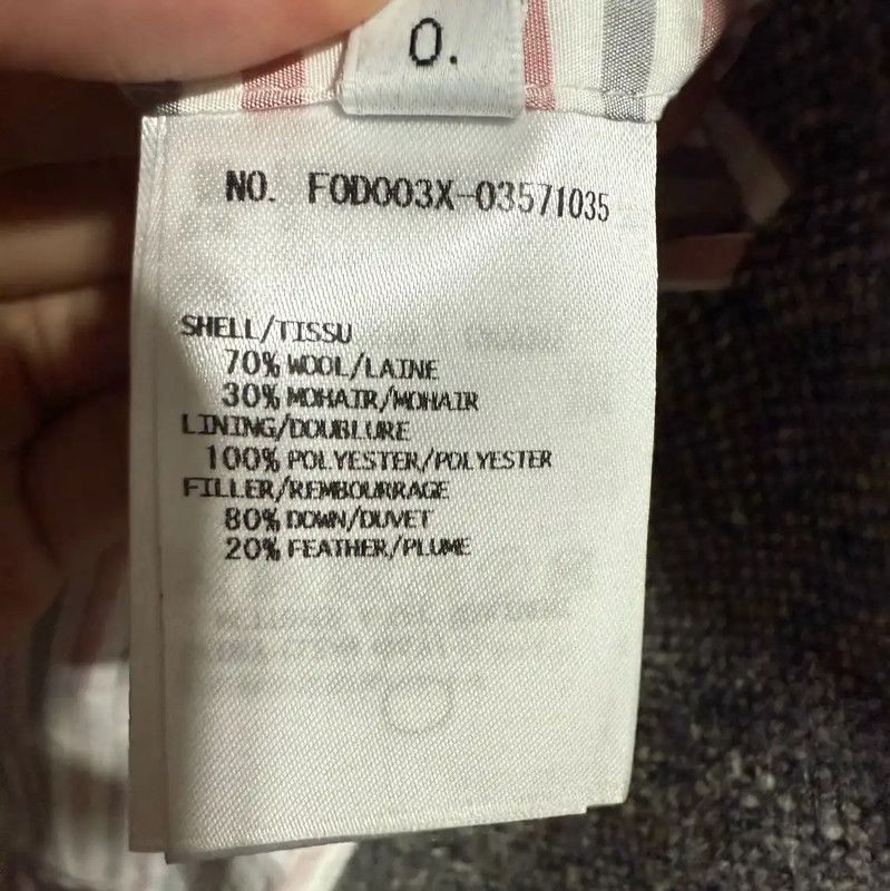 Thom Browne Thom Browne Gray Wool Logo Women's Down Coat 0089 Size ONE SIZE - 8 Thumbnail