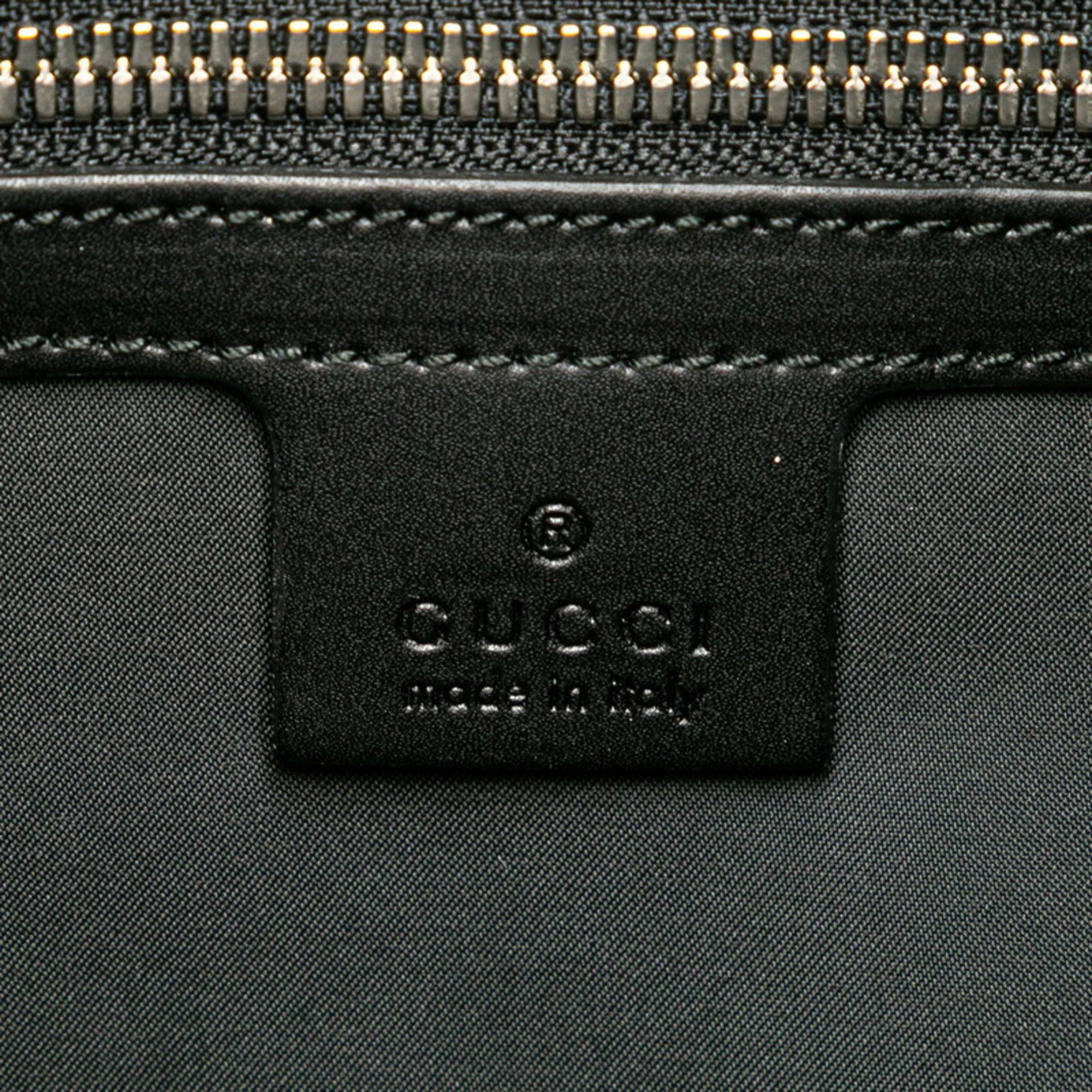Gucci Gucci GG Supreme Sherry Line Drawstring Backpack 473872 Gray Black Leather Women's GUCCI Size ONE SIZE - 8 Thumbnail
