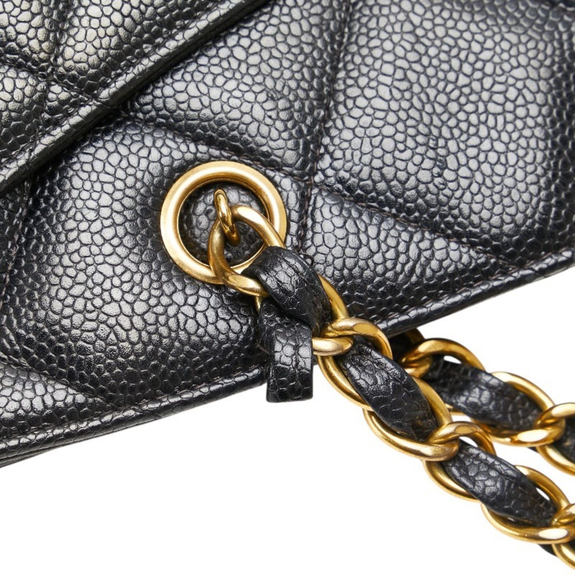 CHANEL Matelasse Coco Mark Chain Tote Bag, One-Shoulder Black Caviar Skin, Women's