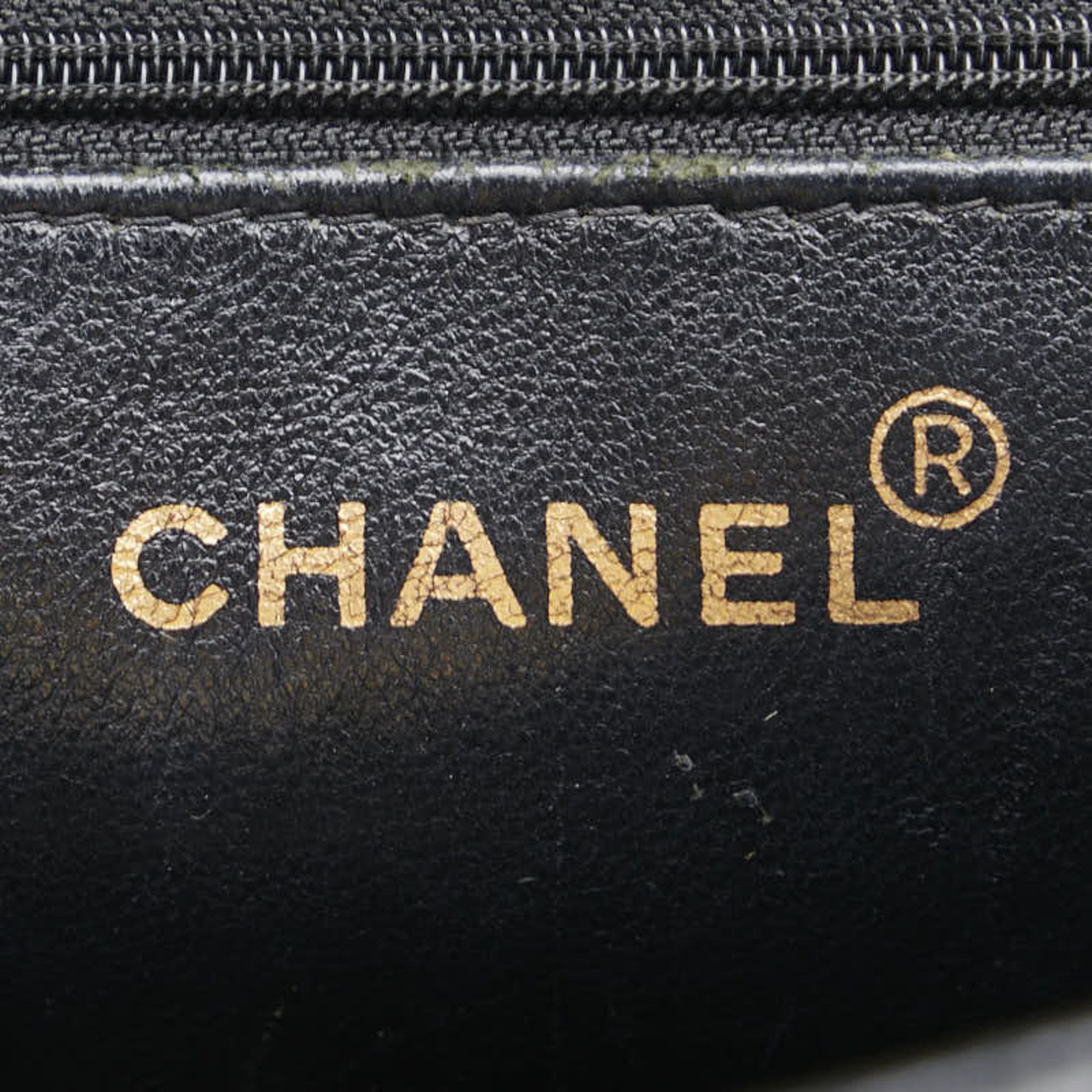 CHANEL Matelasse Coco Mark Chain Tote Bag, One-Shoulder Black Caviar Skin, Women's