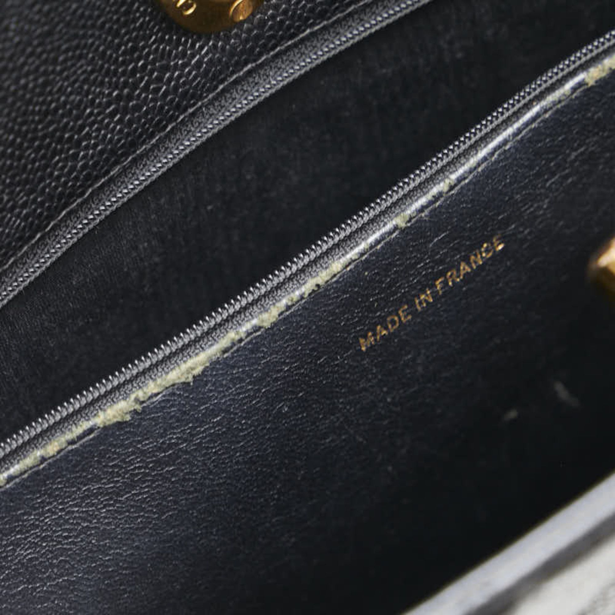CHANEL Matelasse Coco Mark Chain Tote Bag, One-Shoulder Black Caviar Skin, Women's