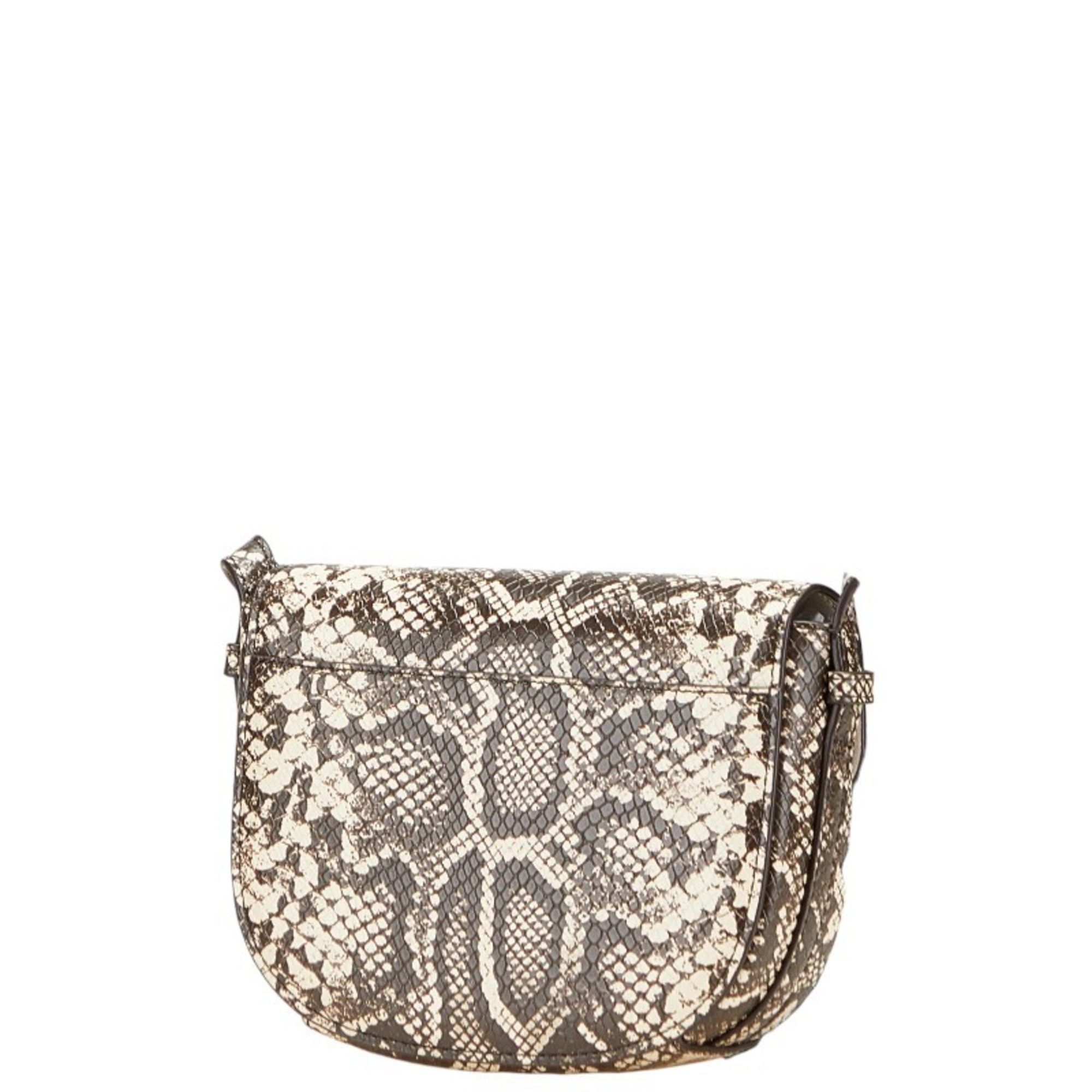 Michael Kors Michael Kors Python Embossed MK Logo Crossbody Shoulder Bag 35S4G6RC1Y Brown and Beige Leather Women's Size ONE SIZE - 2 Thumbnail