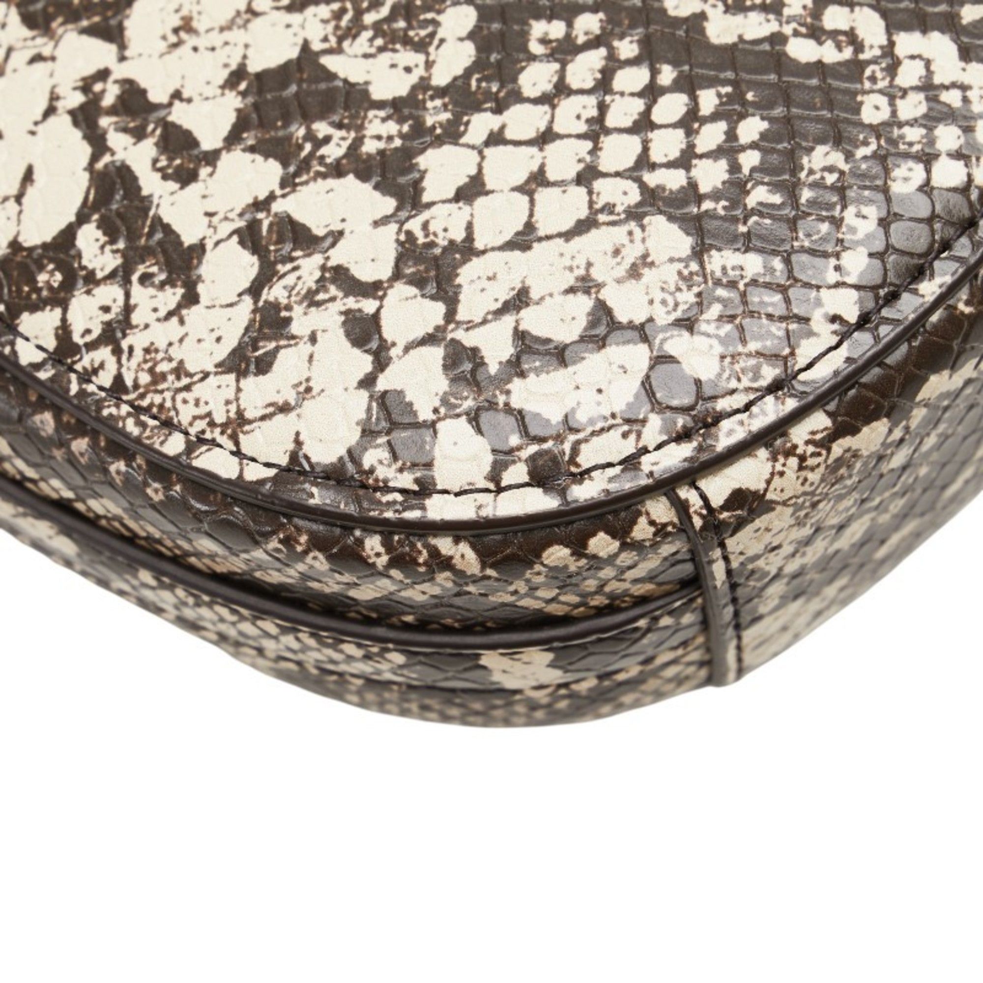 Michael Kors Michael Kors Python Embossed MK Logo Crossbody Shoulder Bag 35S4G6RC1Y Brown and Beige Leather Women's Size ONE SIZE - 7 Thumbnail