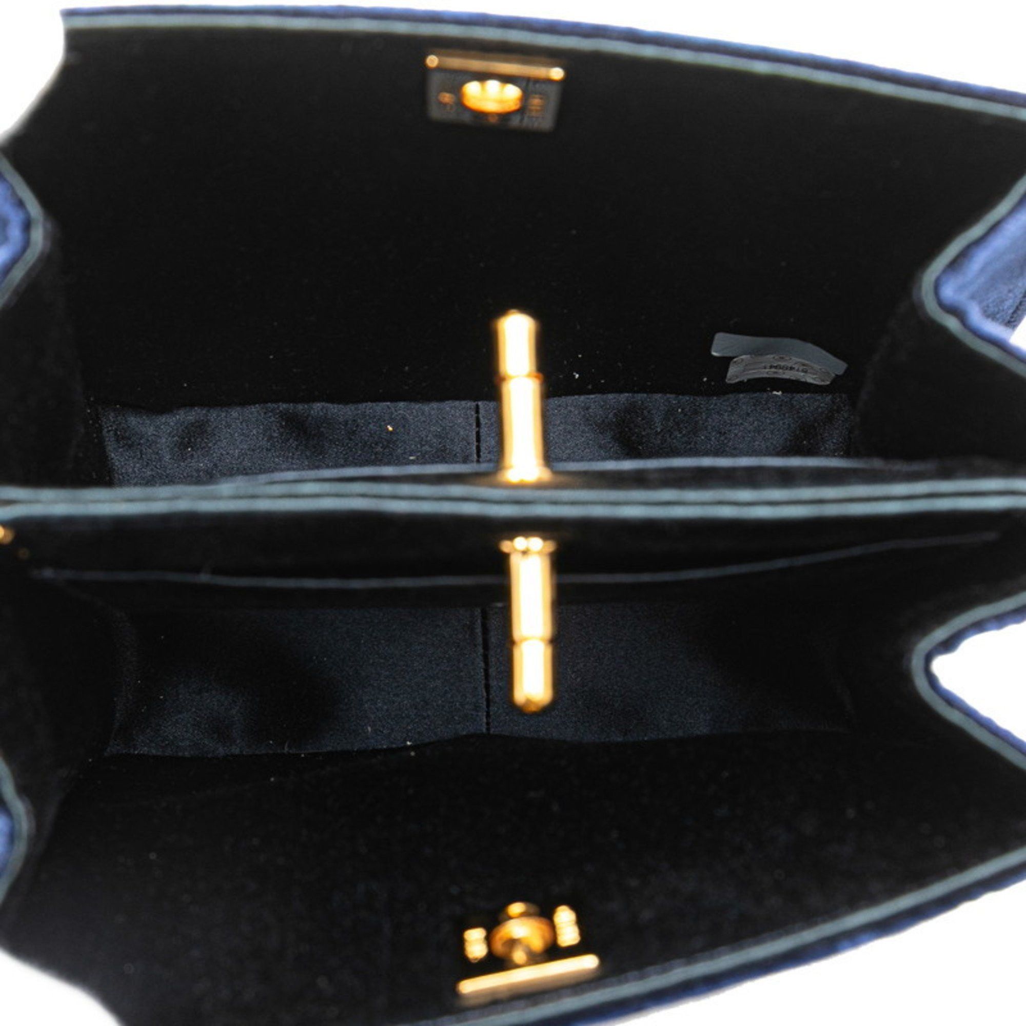 Chanel Chanel Coco Mark Mini Handbag Navy Velour Women's CHANEL Size ONE SIZE - 6 Thumbnail