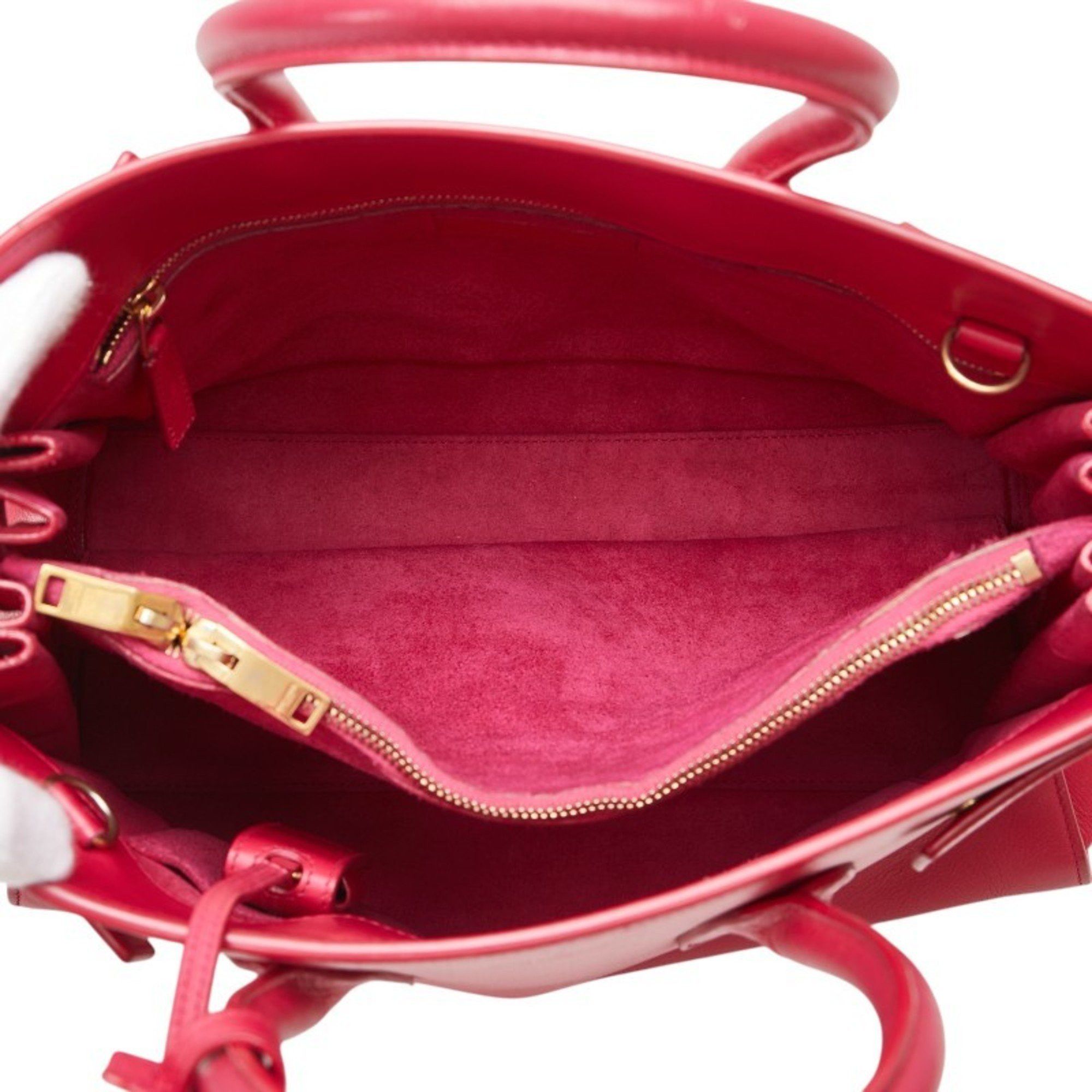 Saint Laurent logo shoulder bag/handbag, 2-way, pink leather, women's, SAINT LAURENT