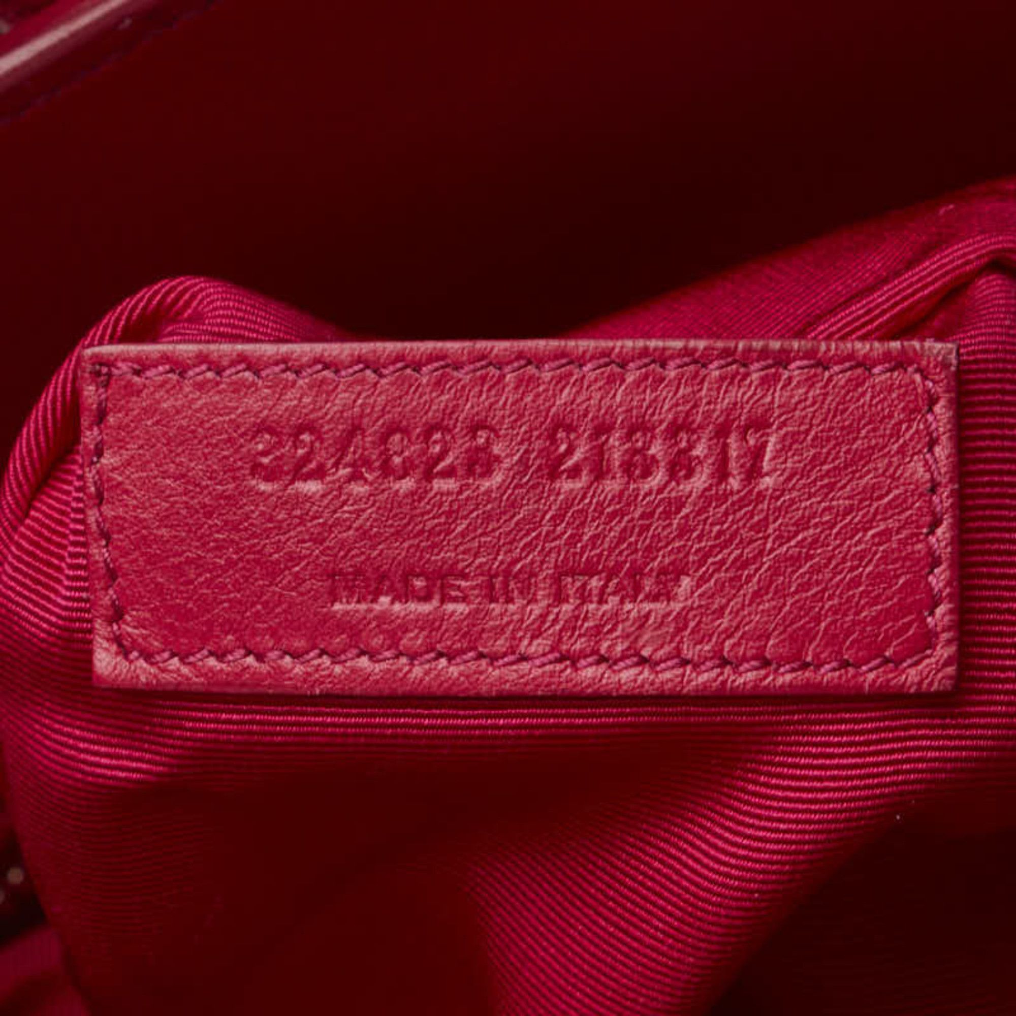 Saint Laurent logo shoulder bag/handbag, 2-way, pink leather, women's, SAINT LAURENT