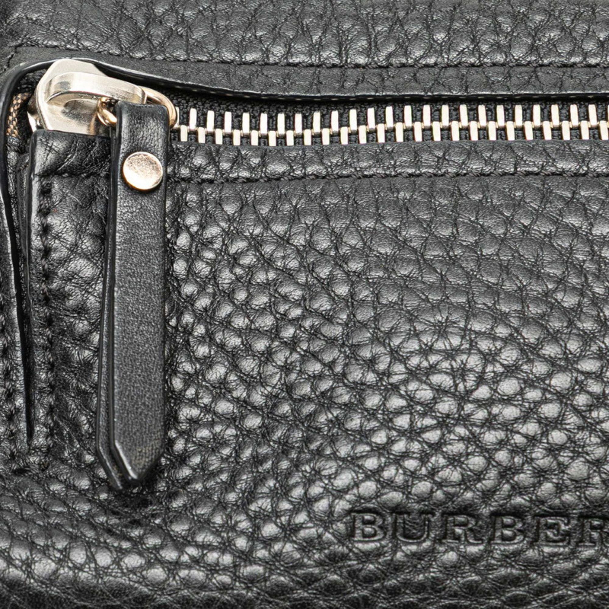 Burberry Burberry Nova Check Crossbody Shoulder Bag Pochette Black Leather Women's BURBERRY Size ONE SIZE - 7 Thumbnail