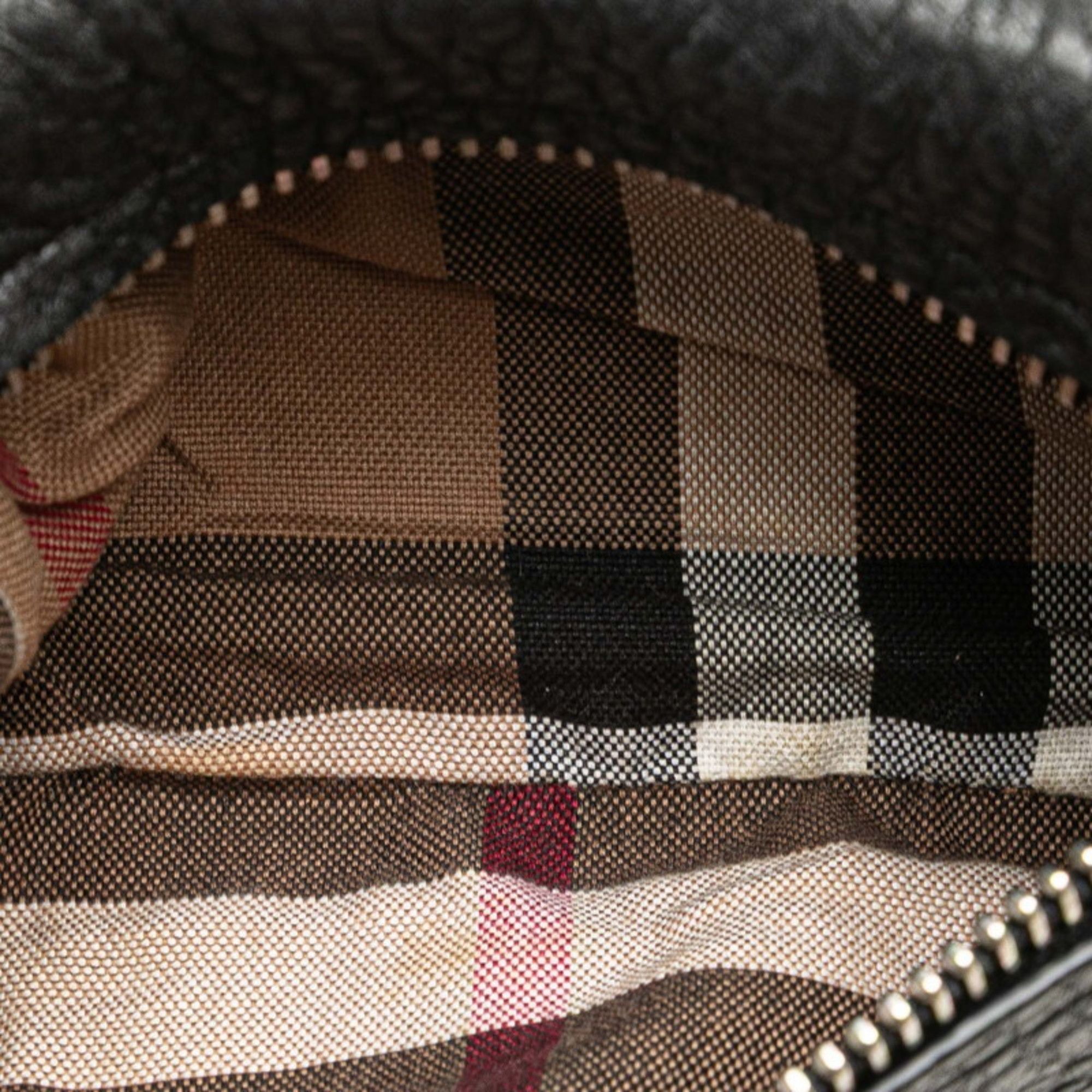 Burberry Burberry Nova Check Crossbody Shoulder Bag Pochette Black Leather Women's BURBERRY Size ONE SIZE - 9 Thumbnail