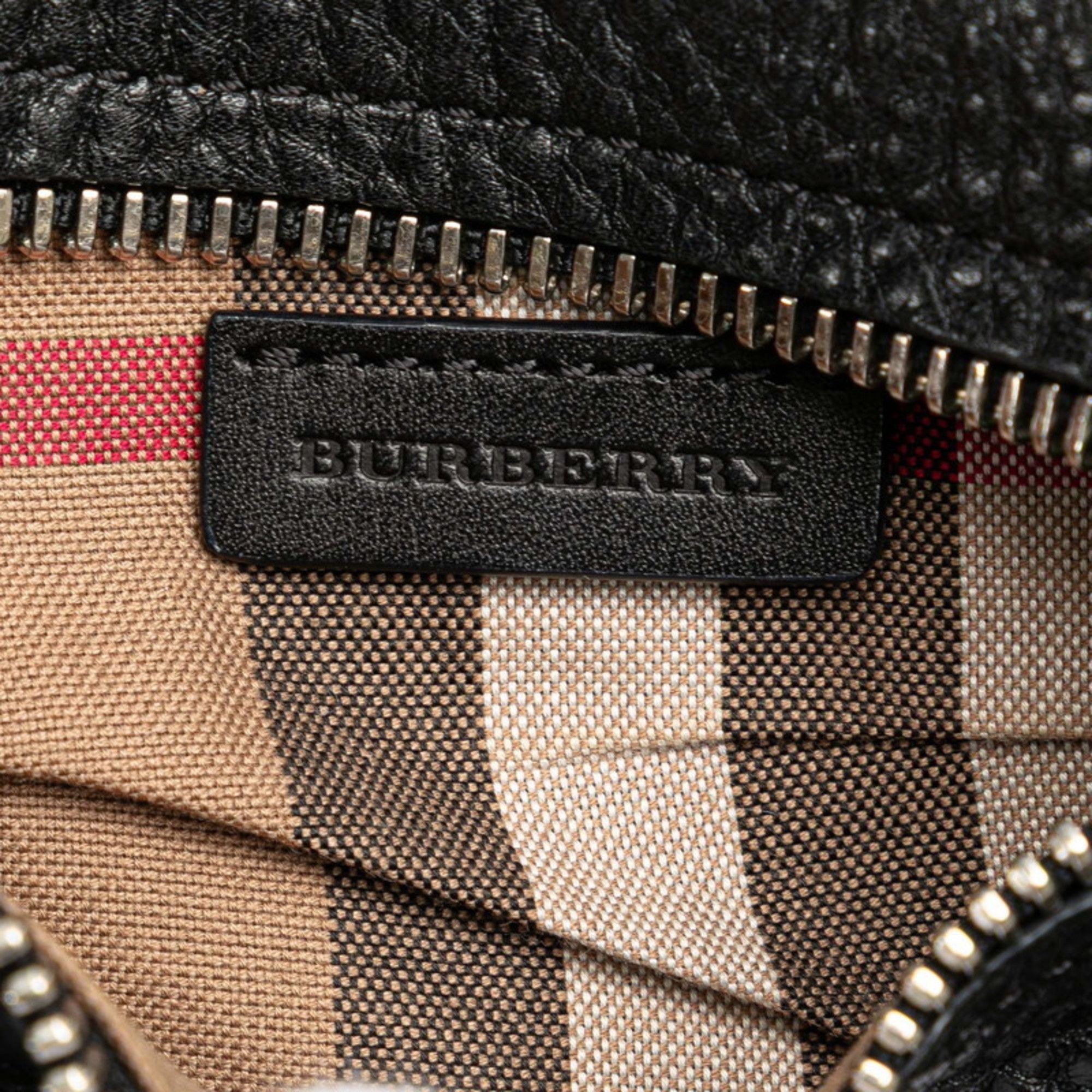 Burberry Burberry Nova Check Crossbody Shoulder Bag Pochette Black Leather Women's BURBERRY Size ONE SIZE - 10 Thumbnail