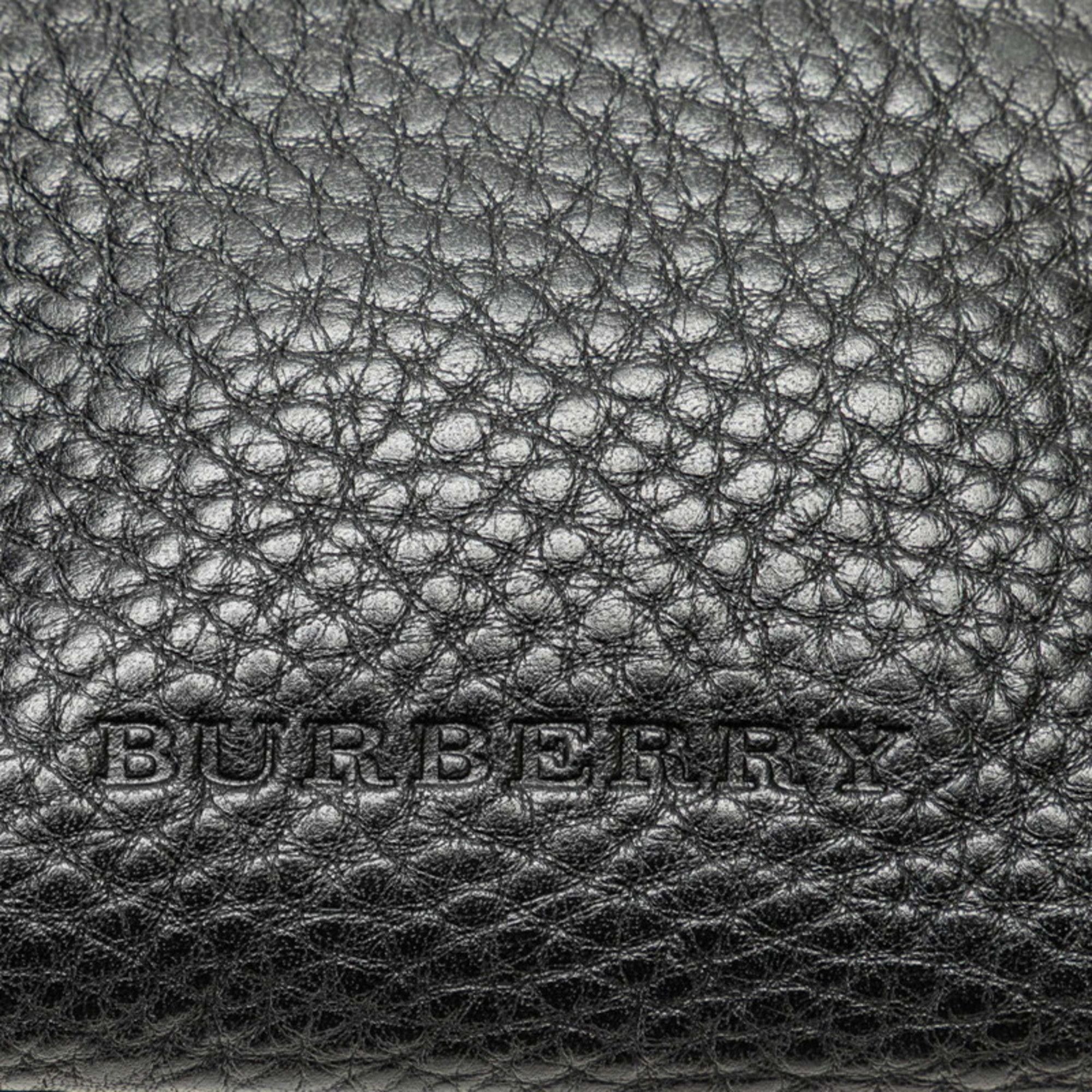 Burberry Burberry Nova Check Crossbody Shoulder Bag Pochette Black Leather Women's BURBERRY Size ONE SIZE - 6 Thumbnail