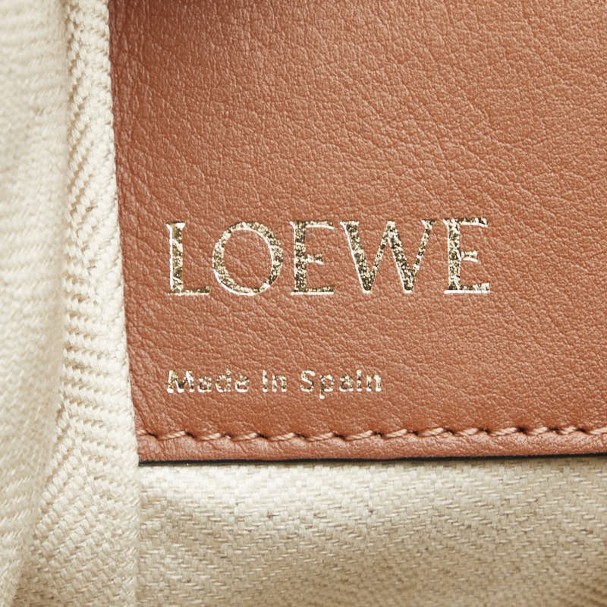 Loewe LOEWE Repeat Anagram Hammock Small Handbag/Shoulder Bag, 2-Way, Beige/Brown Canvas and Leather, Women's Size ONE SIZE - 10 Thumbnail