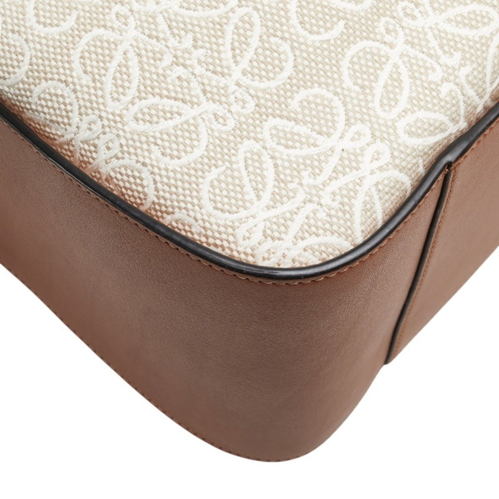 Loewe LOEWE Repeat Anagram Hammock Small Handbag/Shoulder Bag, 2-Way, Beige/Brown Canvas and Leather, Women's Size ONE SIZE - 4 Thumbnail
