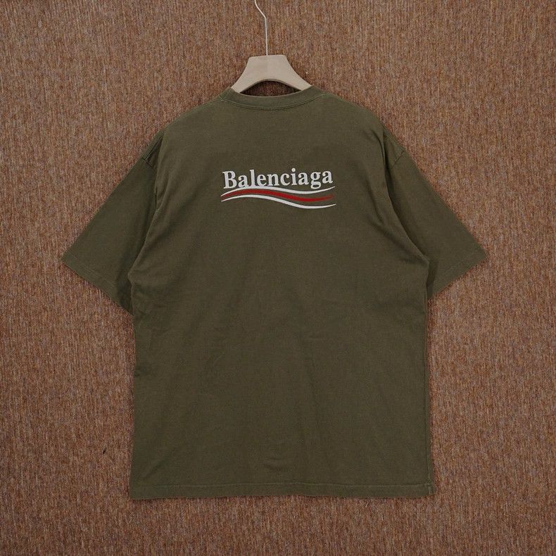 Balenciaga Balenciaga Washed Green Coke Embroidered Tee - dmc Size US L / EU 52-54 / 3 - 2 Thumbnail