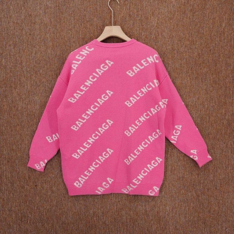 Balenciaga Balenciaga Pink Logo Knit Sweater - dmc Size US XS / EU 42 / 0 - 2 Thumbnail