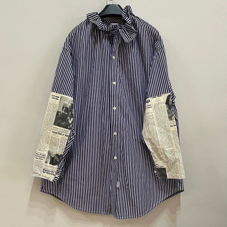 Balenciaga Balenciaga Logo Newspaper Collar Shirt - dmc Size US S / EU 44-46 / 1 - 2 Thumbnail