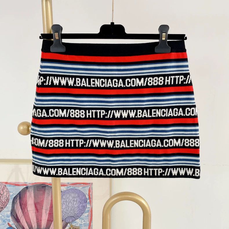 Balenciaga Balenciaga Striped Logo Mini Skirt - dmc Size US 36 / EU 52 - 2 Thumbnail