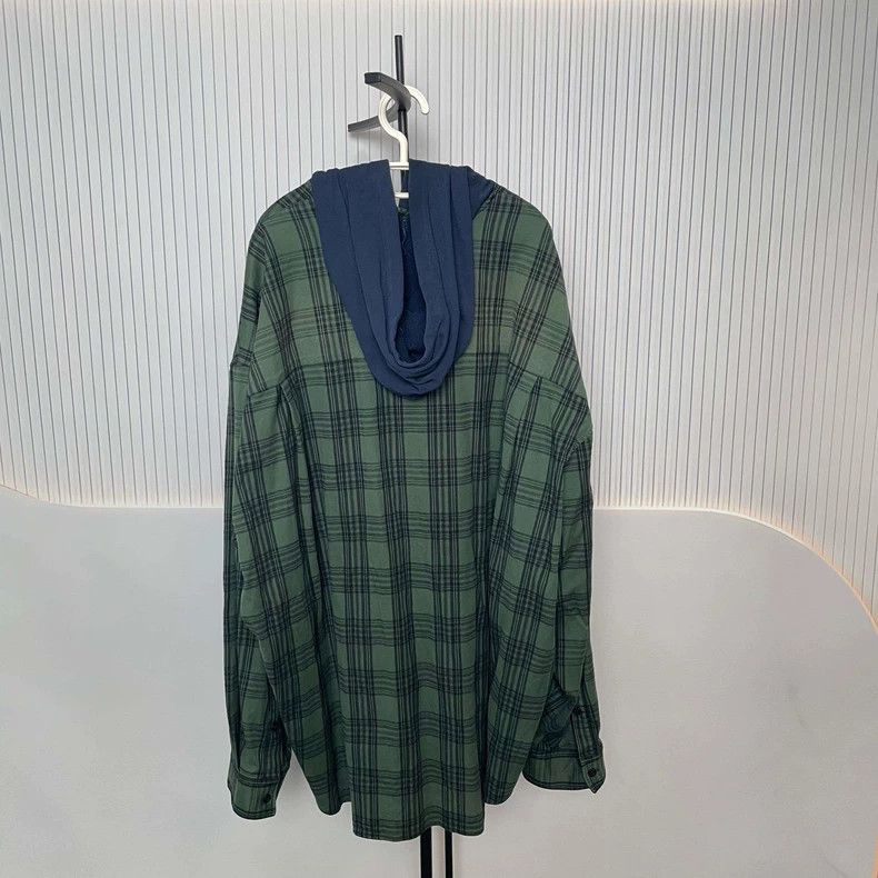 Balenciaga Balenciaga Green Plaid Cotton Shirt - dmc Size US M / EU 48-50 / 2 - 2 Thumbnail