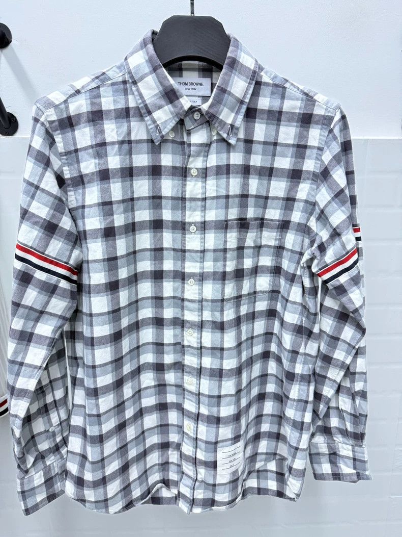 Thom Browne Thom Browne Plaid Dual-Sleeve Shirt - dmc Size US XL / EU 56 / 4 - 2 Thumbnail