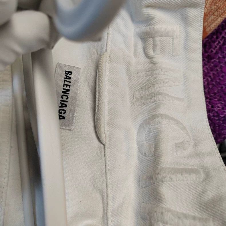 Balenciaga Balenciaga White Denim Jacket Size 36 - dmc Size US S / EU 44-46 / 1 - 3 Thumbnail