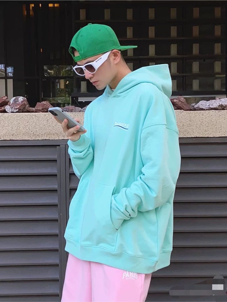 Balenciaga Balenciaga Men's Green Cotton Hoodie - dmc Size US S / EU 44-46 / 1 - 8 Thumbnail