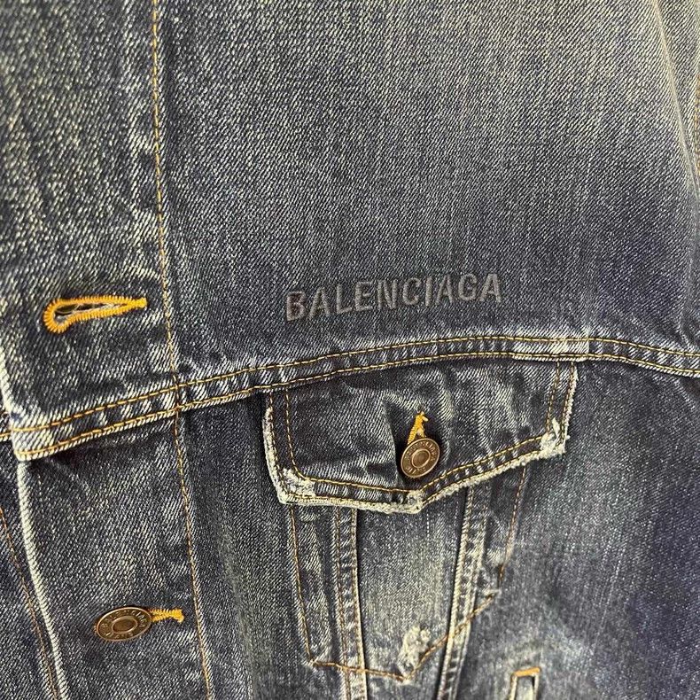 Balenciaga Balenciaga Logo Embroidered Denim Jacket - dmc Size US S / EU 44-46 / 1 - 3 Thumbnail
