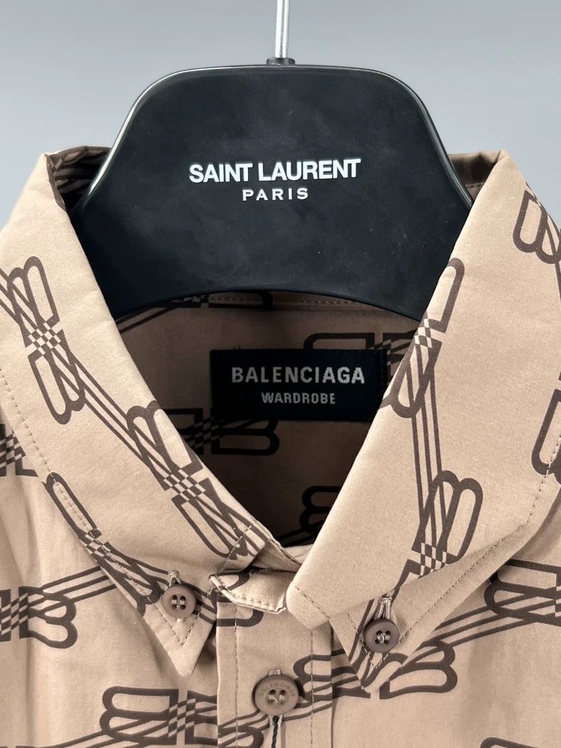 Balenciaga Balenciaga Men's Cotton Logo Short-Sleeve Shirt - dmc Size US XL / EU 56 / 4 - 2 Thumbnail