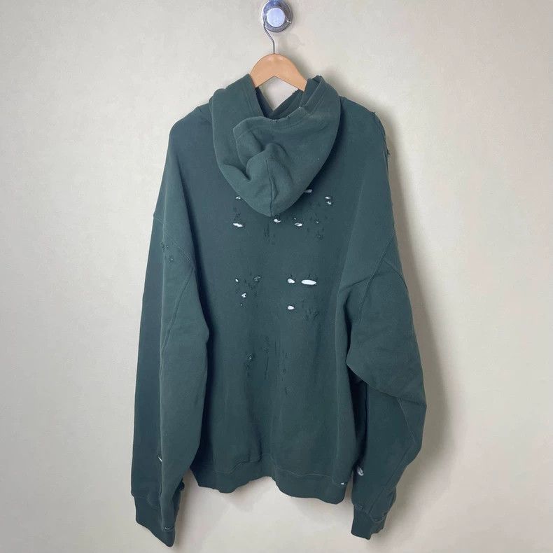 Balenciaga Green Distressed Hoodie Sweatshirt - dmc