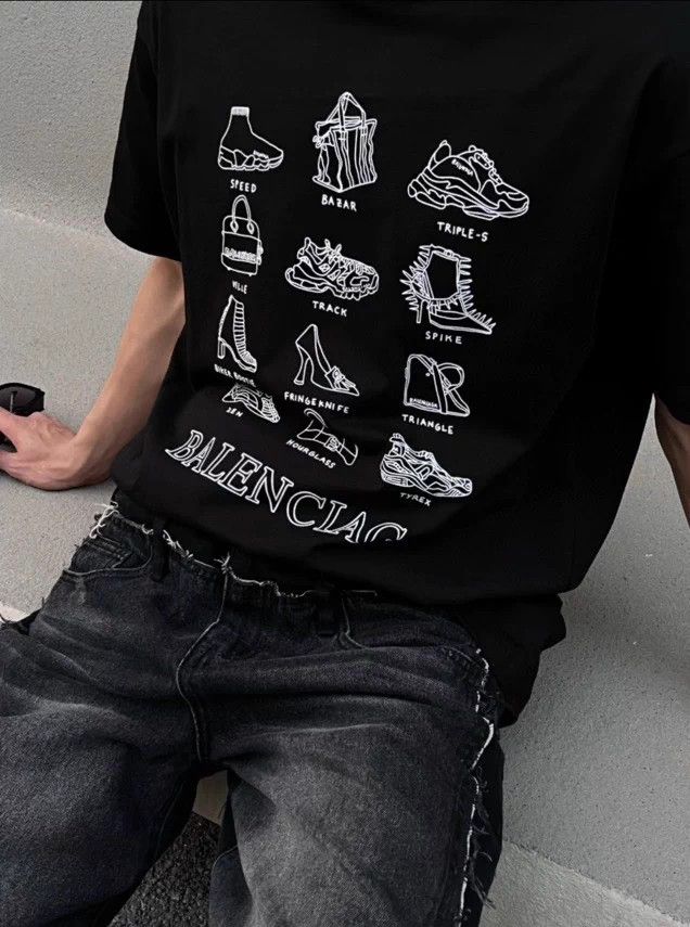 Balenciaga Balenciaga Shoe Print Short Sleeve Tee - dmc Size US XS / EU 42 / 0 - 7 Thumbnail