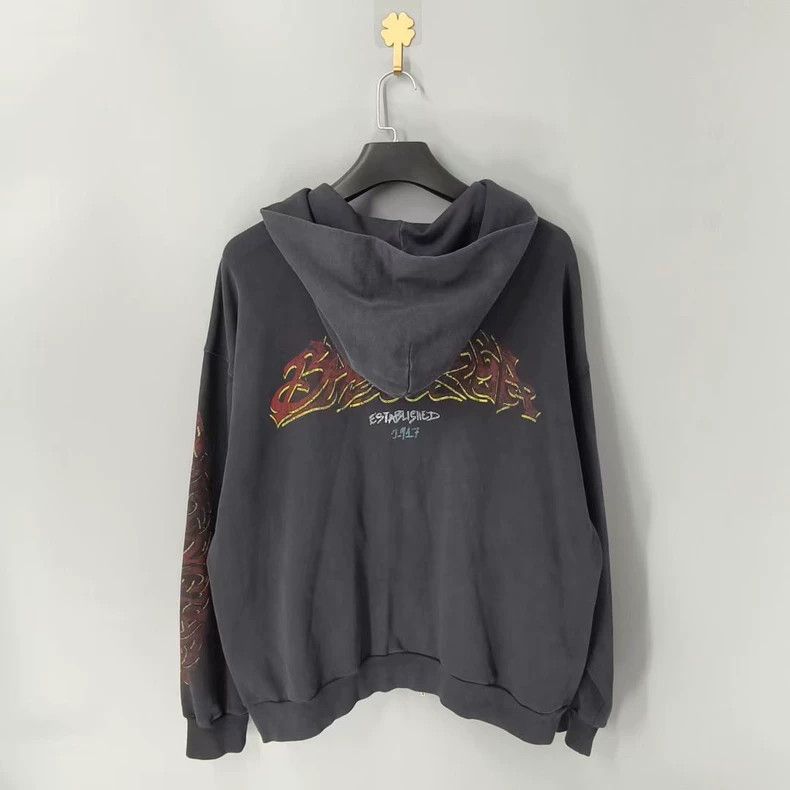 Balenciaga Balenciaga Black Flame Print Hoodie - dmc Size US S / EU 44-46 / 1 - 2 Thumbnail
