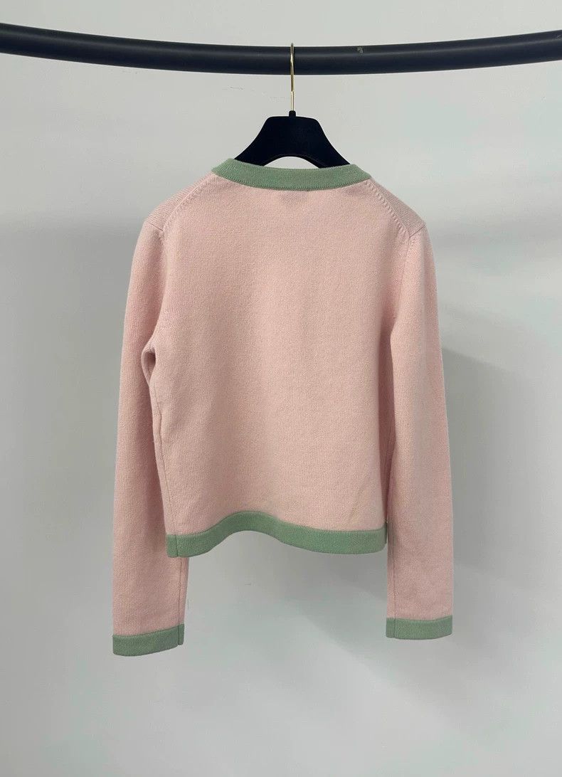 Chanel Chanel Pink Diamond Button Knit Cardigan - dmc Size US XS / EU 42 / 0 - 2 Thumbnail