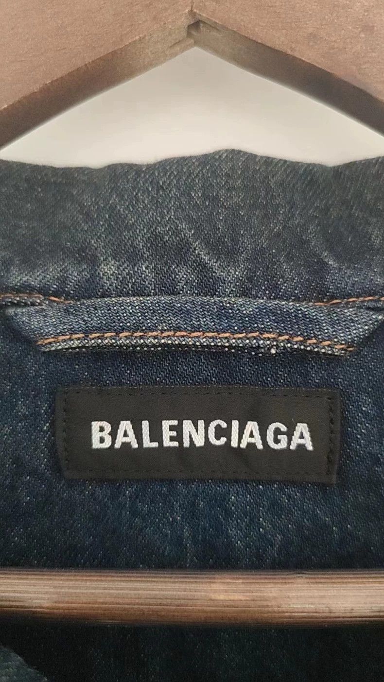Balenciaga Balenciaga Blue Denim Jacket with Logo - dmc Size US XL / EU 56 / 4 - 3 Thumbnail