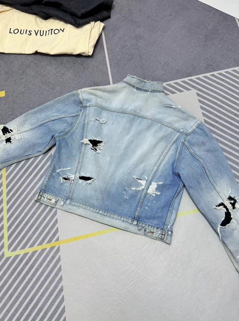 Balenciaga Balenciaga Distressed Denim Jacket - dmc Size US M / EU 48-50 / 2 - 6 Thumbnail