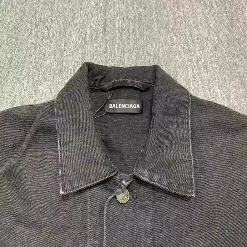 Balenciaga Balenciaga Black Denim Jacket Red Logo - dmc Size US M / EU 48-50 / 2 - 4 Thumbnail