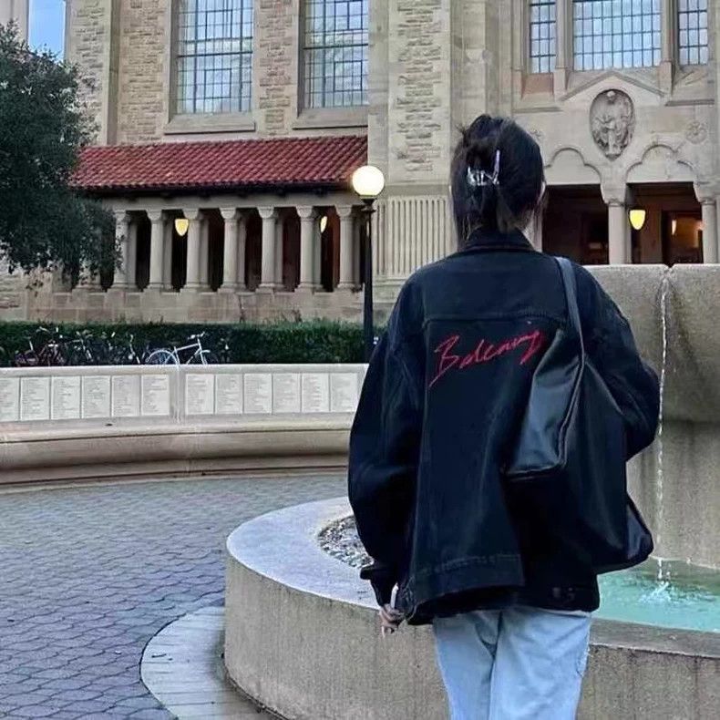 Balenciaga Balenciaga Black Denim Jacket Red Logo - dmc Size US M / EU 48-50 / 2 - 7 Thumbnail