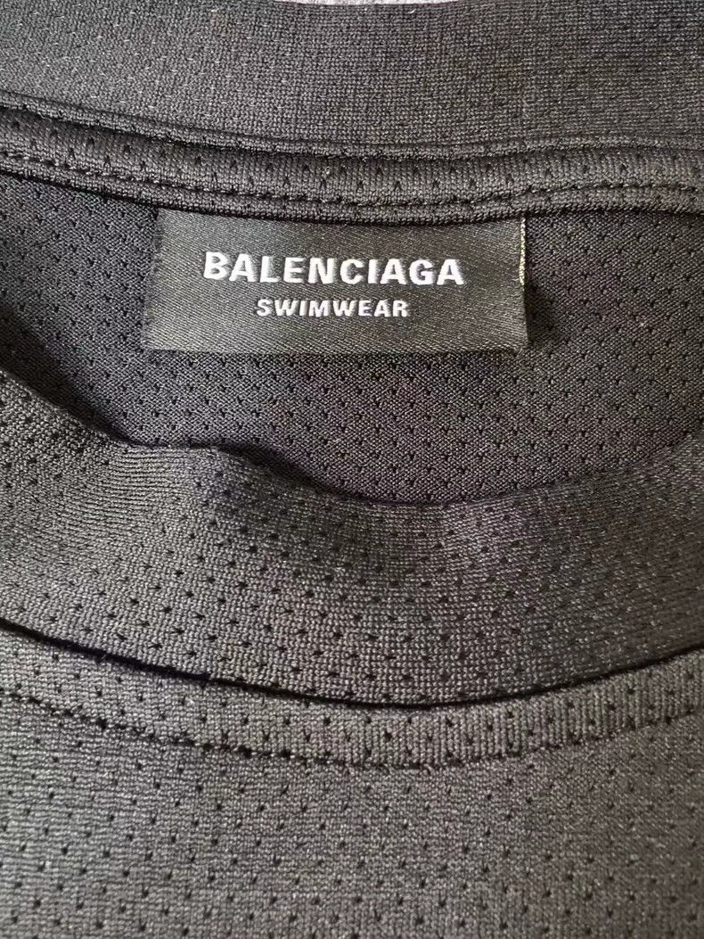 Balenciaga Balenciaga Black Mesh Logo Print Tee - dmc Size US S / EU 44-46 / 1 - 3 Thumbnail