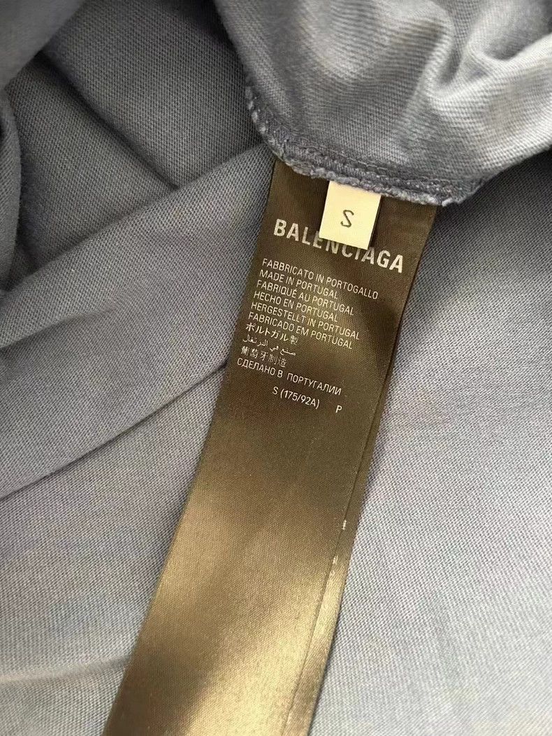 Balenciaga Balenciaga Washed Blue Logo Short Sleeve - dmc Size US S / EU 44-46 / 1 - 4 Thumbnail