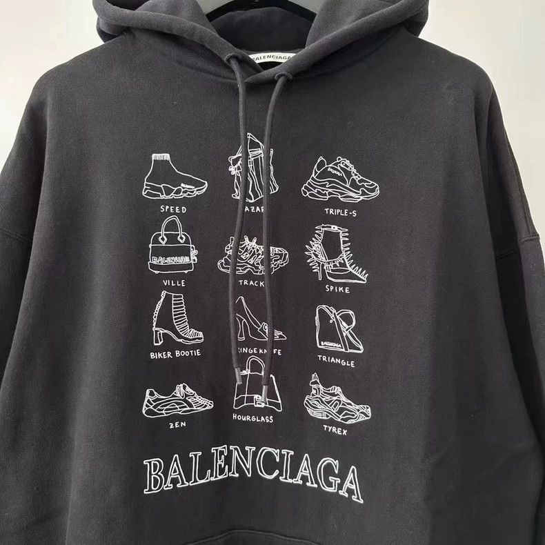 Balenciaga Balenciaga Comic Logo Black Hoodie - dmc Size US S / EU 44-46 / 1 - 3 Thumbnail