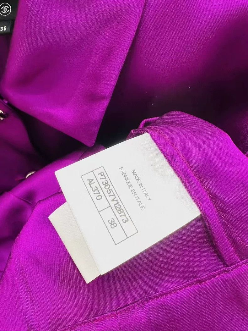 Chanel Chanel Purple Silk Gem Button Shirt - dmc Size US M / EU 48-50 / 2 - 5 Thumbnail