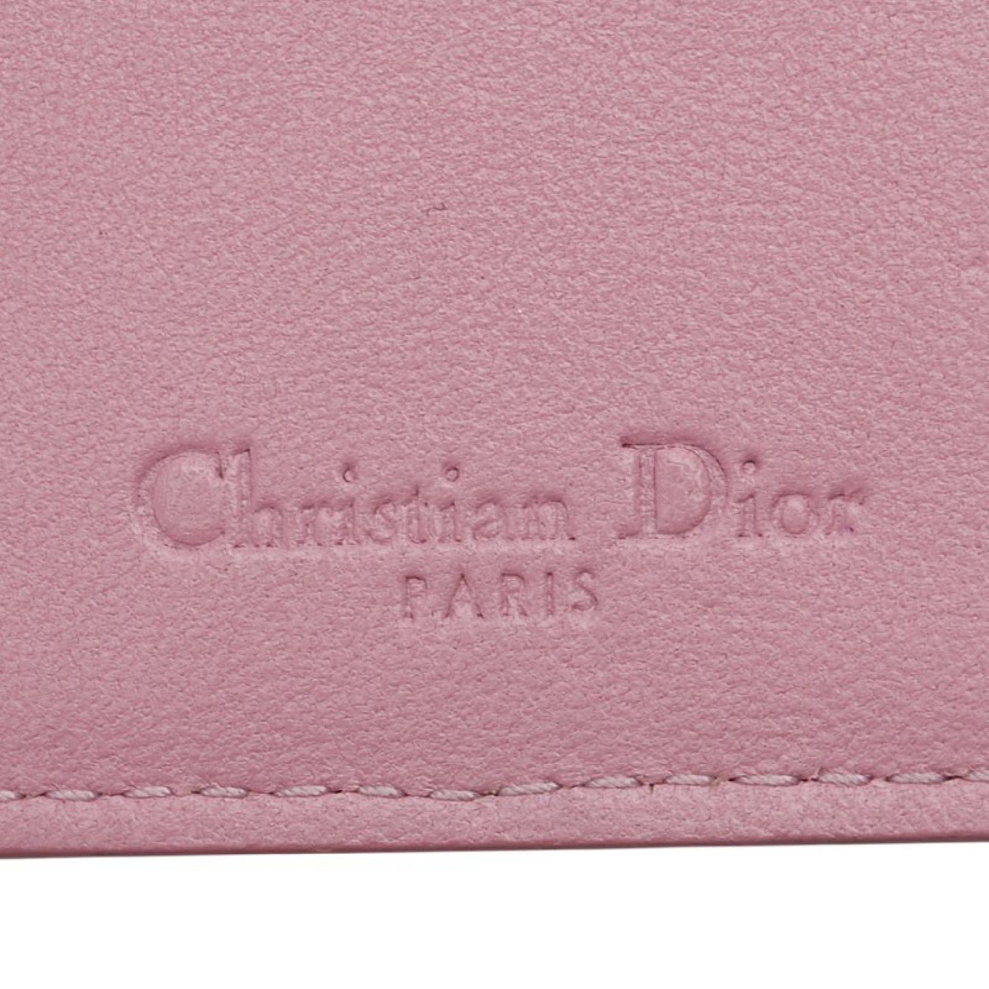 Dior Christian Dior Dior Cannage Lady Business Card Case in Black and Pink Leather for Women Size ONE SIZE - 8 Thumbnail
