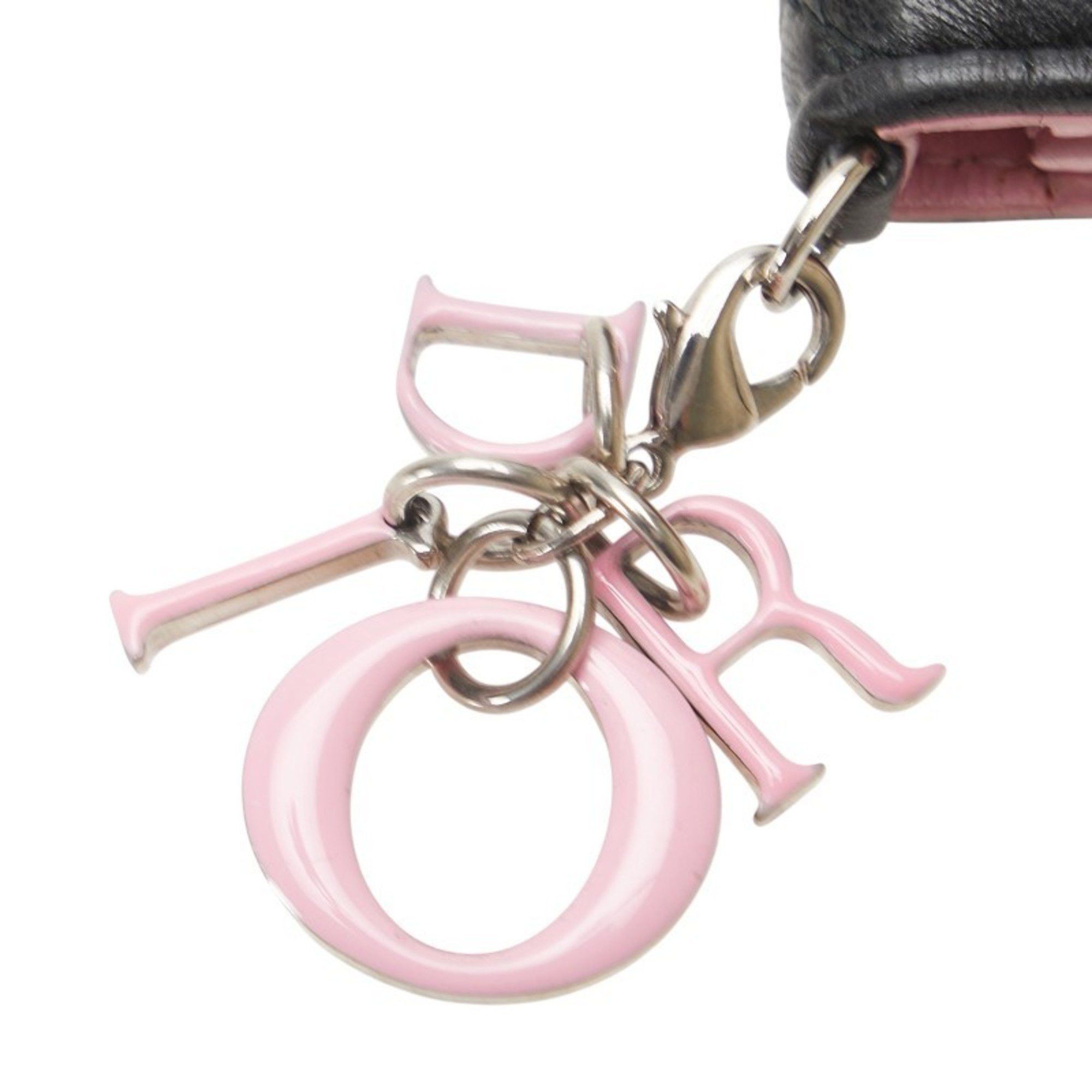 Dior Christian Dior Dior Cannage Lady Business Card Case in Black and Pink Leather for Women Size ONE SIZE - 10 Thumbnail