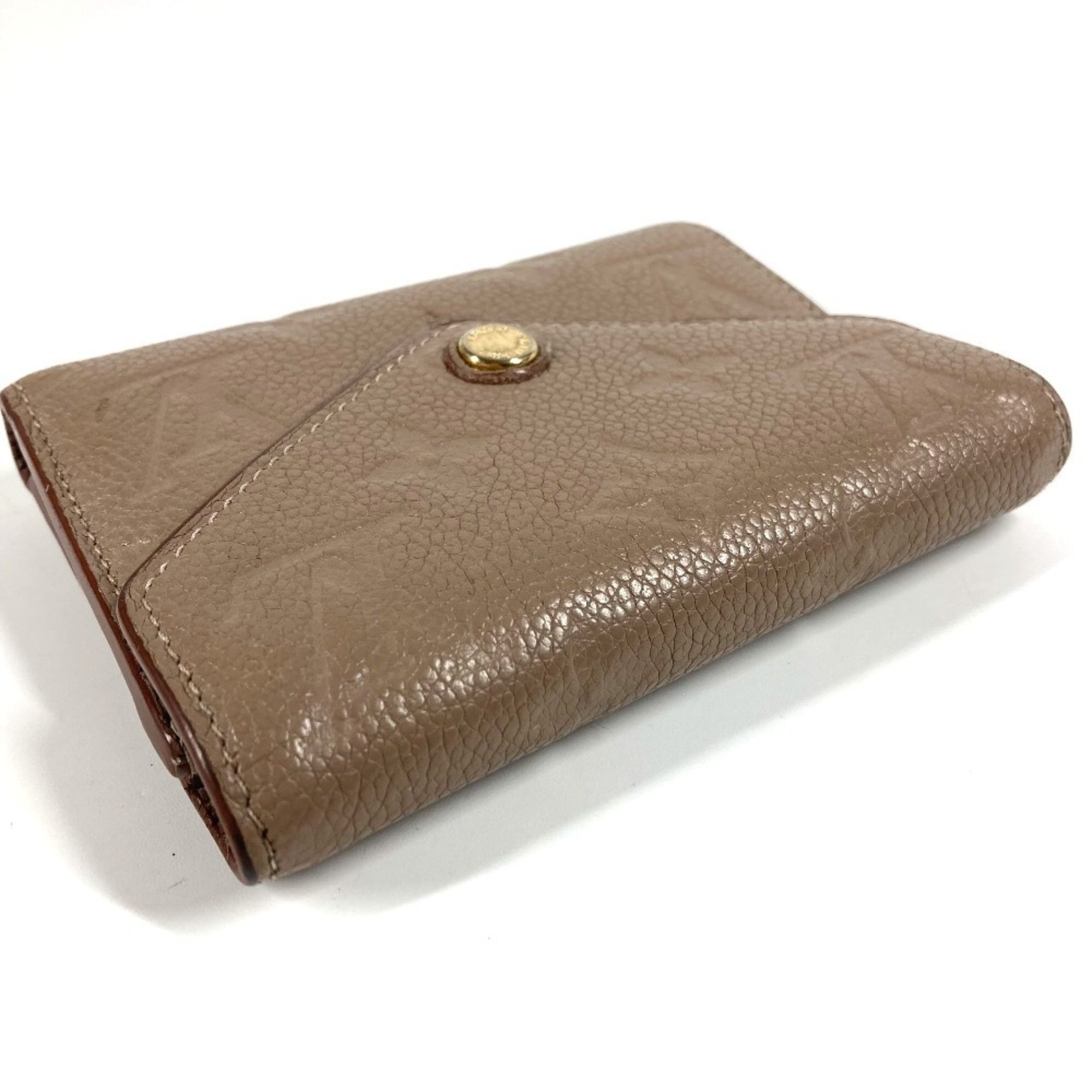 Louis Vuitton LOUIS VUITTON M63529 Monogram Empreinte Portefeuille Victorine Compact Wallet, Tri-fold Leather, Unisex, Vison Beige Size ONE SIZE - 4 Thumbnail