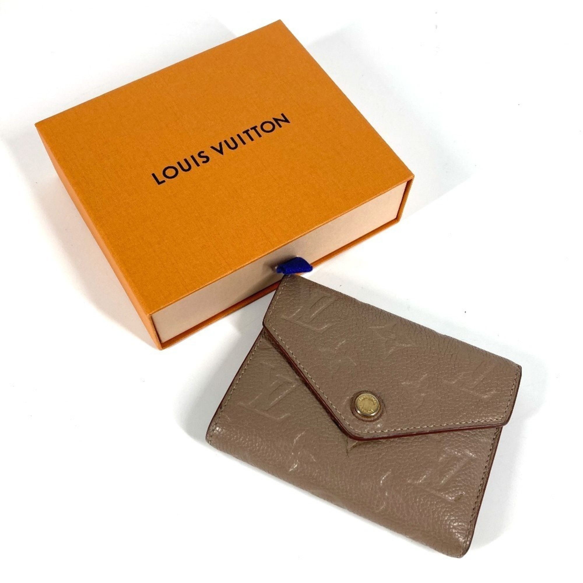 Louis Vuitton LOUIS VUITTON M63529 Monogram Empreinte Portefeuille Victorine Compact Wallet, Tri-fold Leather, Unisex, Vison Beige Size ONE SIZE - 14 Thumbnail