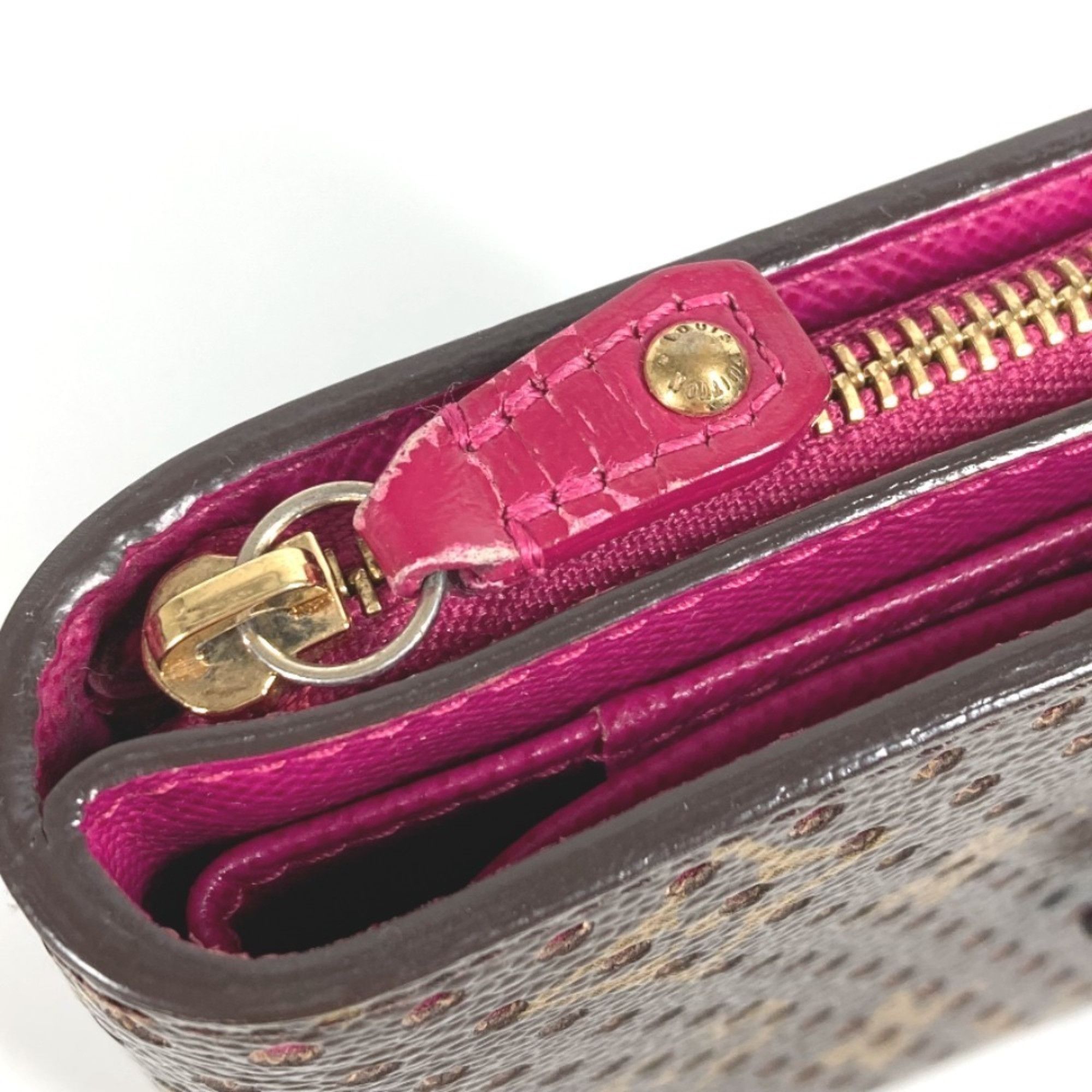 Louis Vuitton LOUIS VUITTON M95188 Monogram Perforated Compact Zip Wallet, Bi-fold Canvas, Women's, Fuchsia Pink Size ONE SIZE - 8 Thumbnail