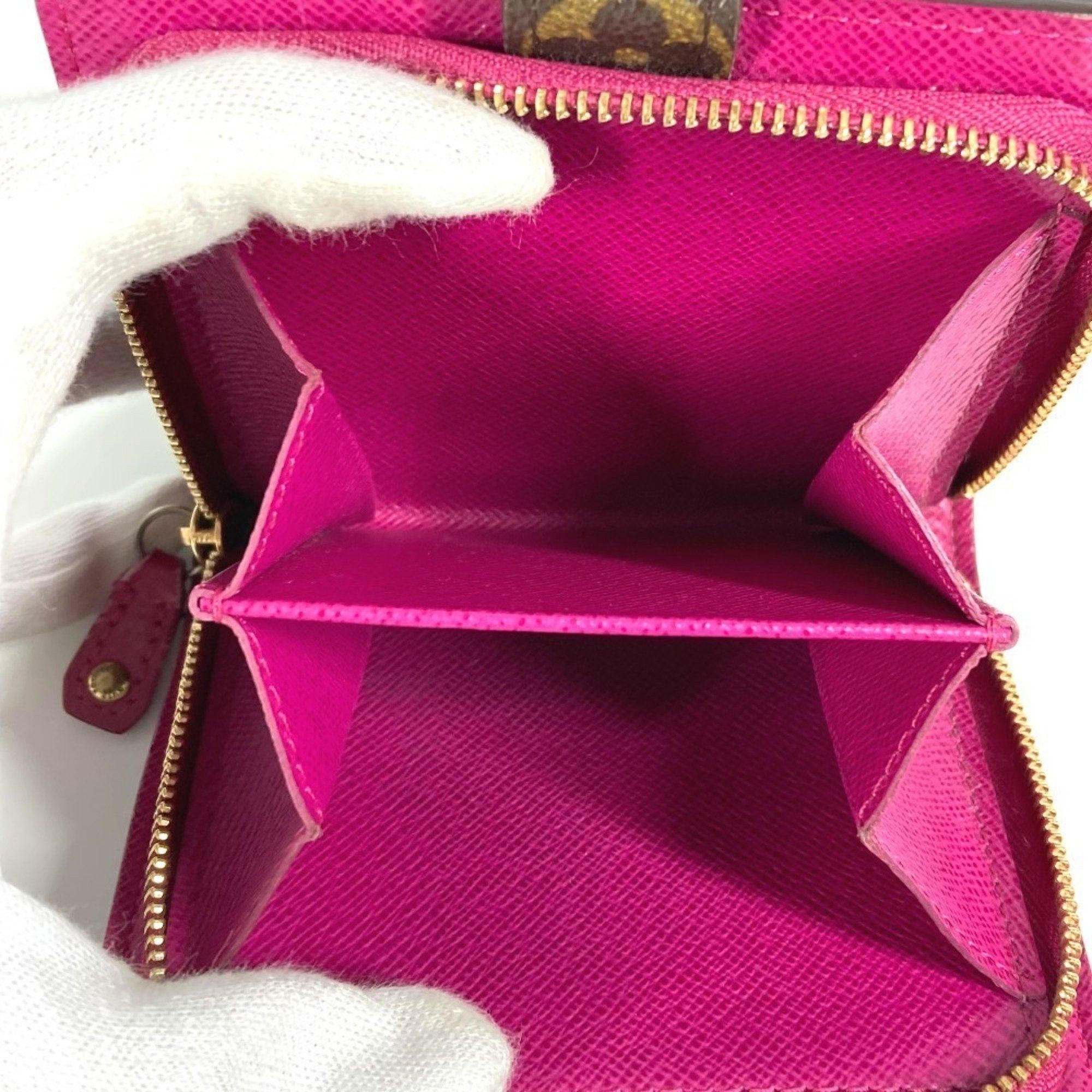 Louis Vuitton LOUIS VUITTON M95188 Monogram Perforated Compact Zip Wallet, Bi-fold Canvas, Women's, Fuchsia Pink Size ONE SIZE - 13 Thumbnail