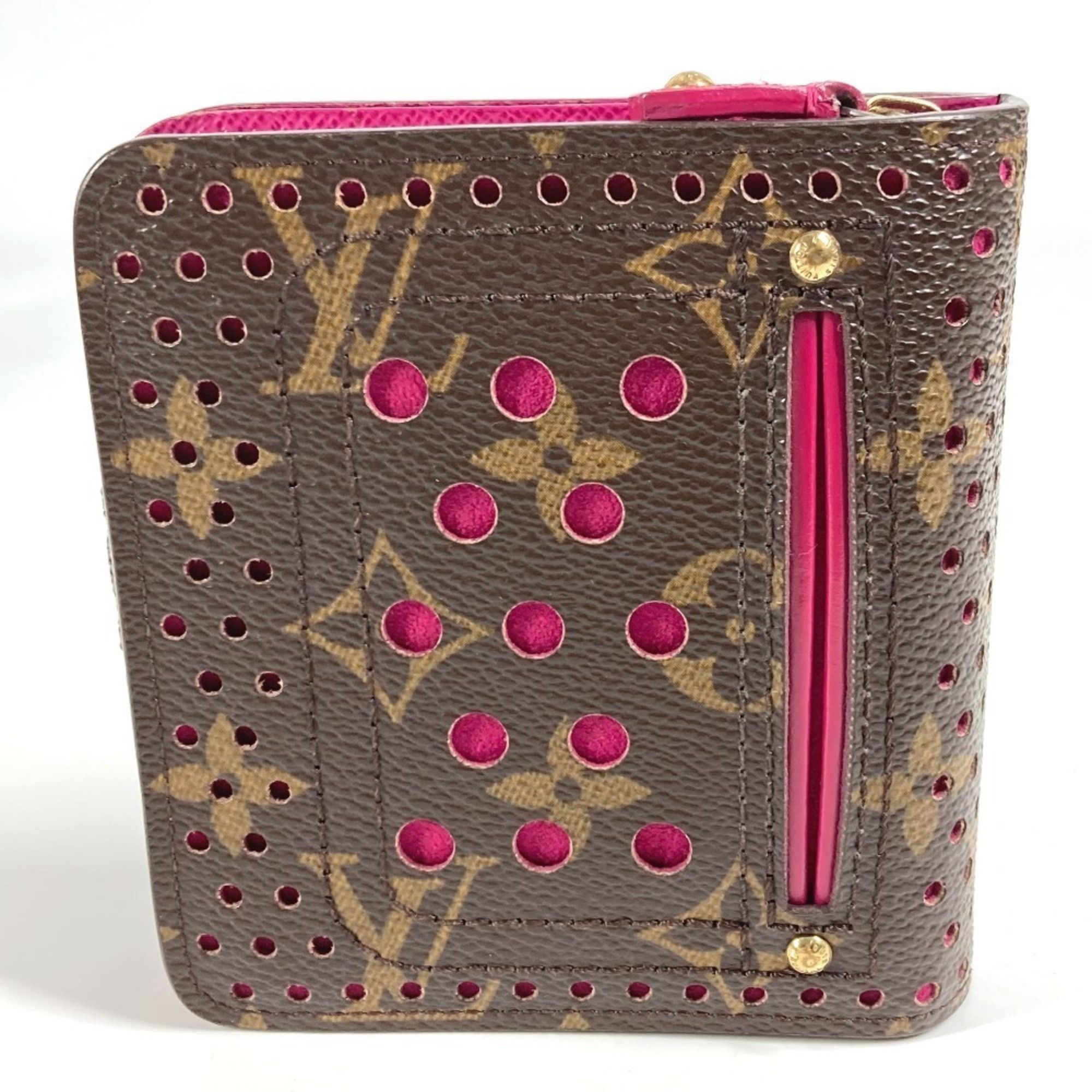 Louis Vuitton LOUIS VUITTON M95188 Monogram Perforated Compact Zip Wallet, Bi-fold Canvas, Women's, Fuchsia Pink Size ONE SIZE - 2 Thumbnail