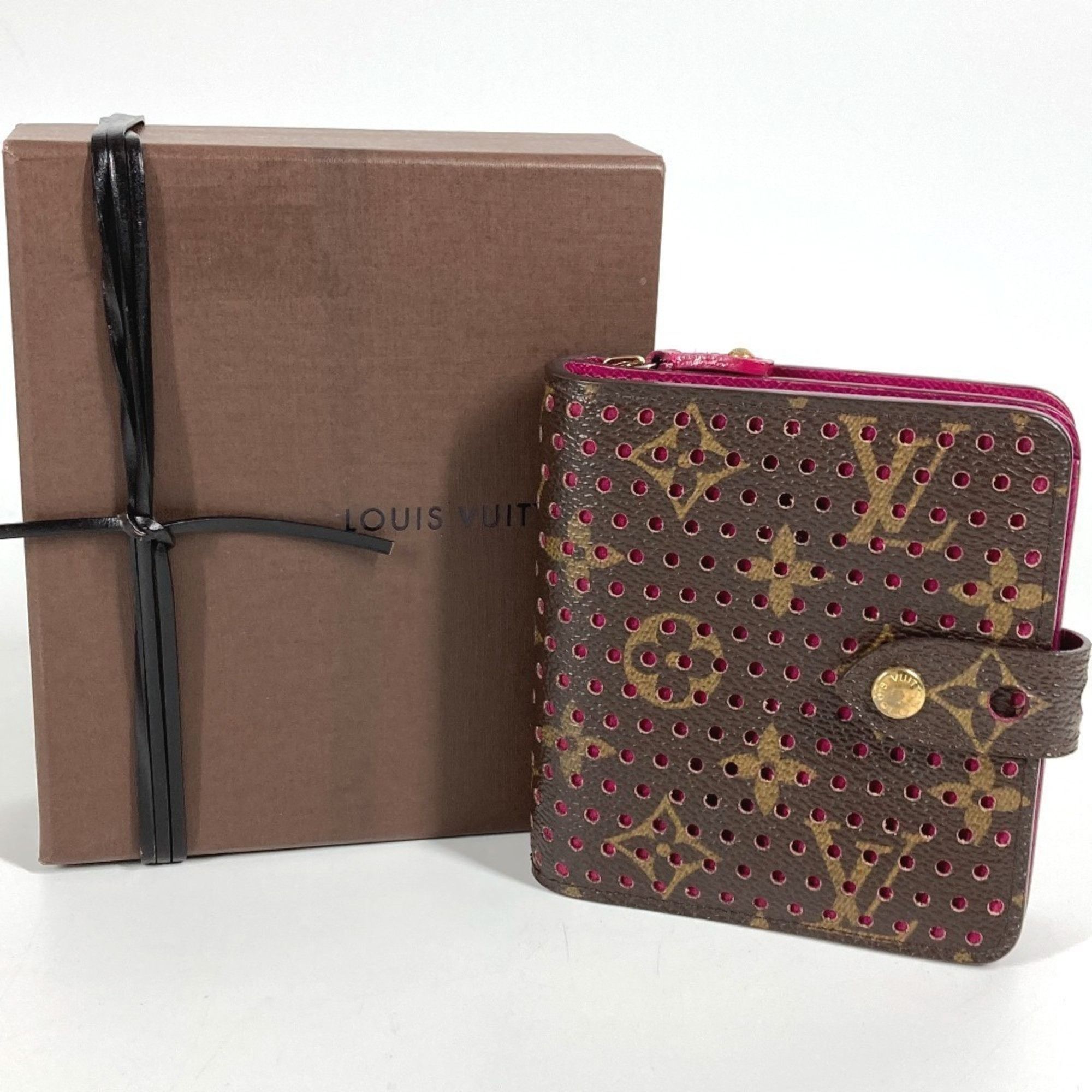 Louis Vuitton LOUIS VUITTON M95188 Monogram Perforated Compact Zip Wallet, Bi-fold Canvas, Women's, Fuchsia Pink Size ONE SIZE - 14 Thumbnail