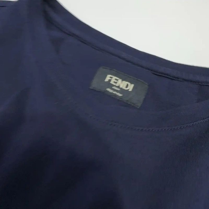 Fendi Fendi Summer Navy Cotton T-Shirt for Men 0089 Size US S / EU 44-46 / 1 - 5 Thumbnail