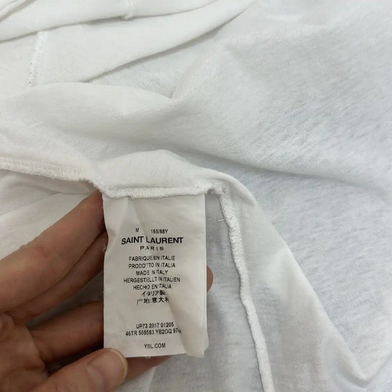 Yves Saint Laurent Saint Laurent Summer White Cotton T-Shirt 0089 Size M / US 6-8 / IT 42-44 - 5 Thumbnail