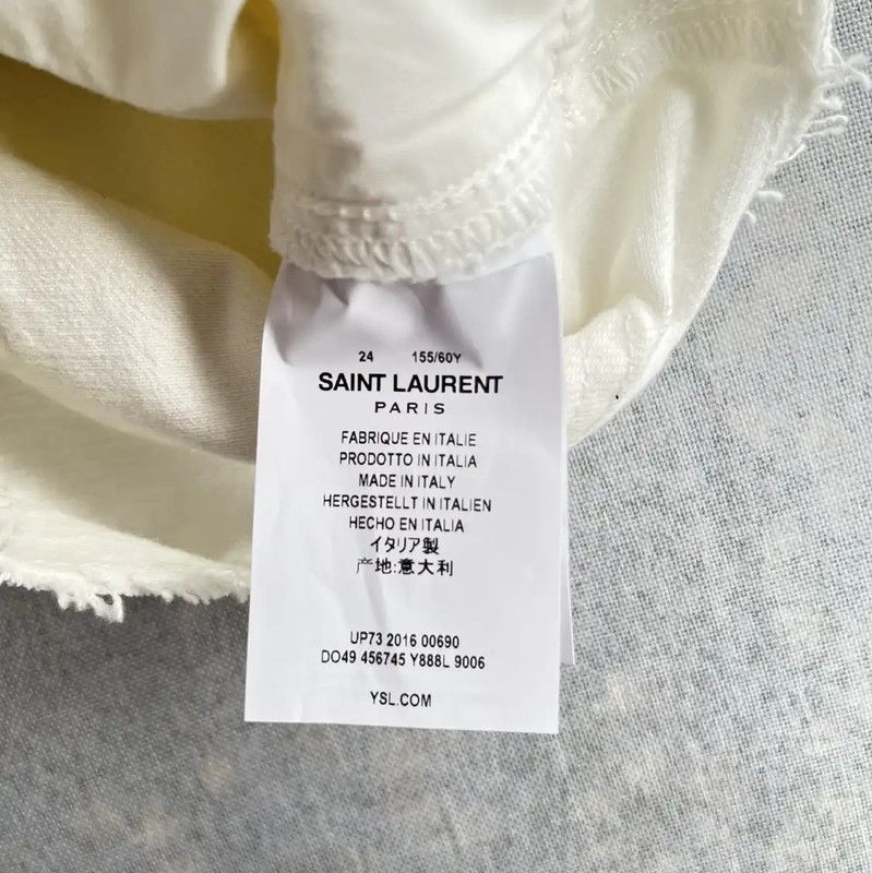 Yves Saint Laurent Saint Laurent White Summer Women's Shorts 0089 Size 22" - 6 Thumbnail