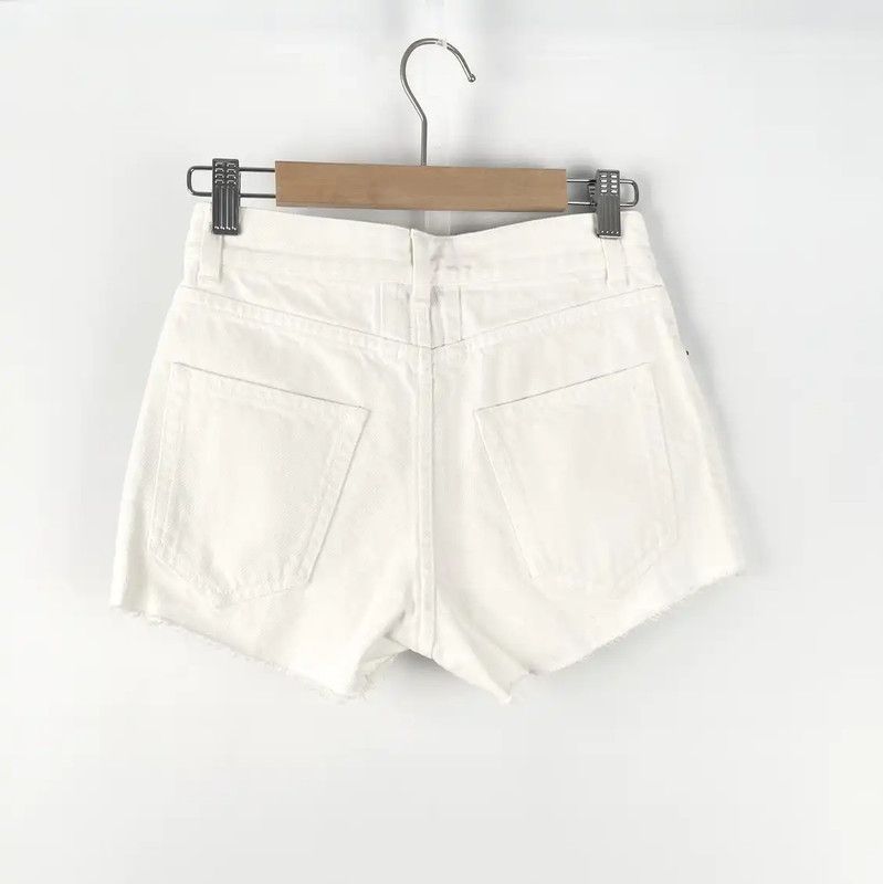 Yves Saint Laurent Saint Laurent White Summer Women's Shorts 0089 Size 22" - 2 Thumbnail